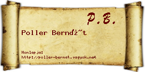 Poller Bernát névjegykártya